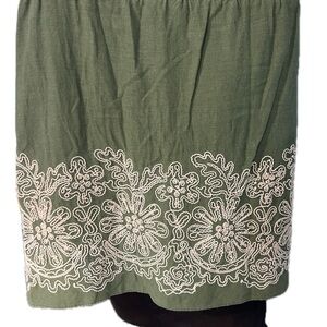 Max Studio Embroidered Linen/Rayon Skrt, Size 4